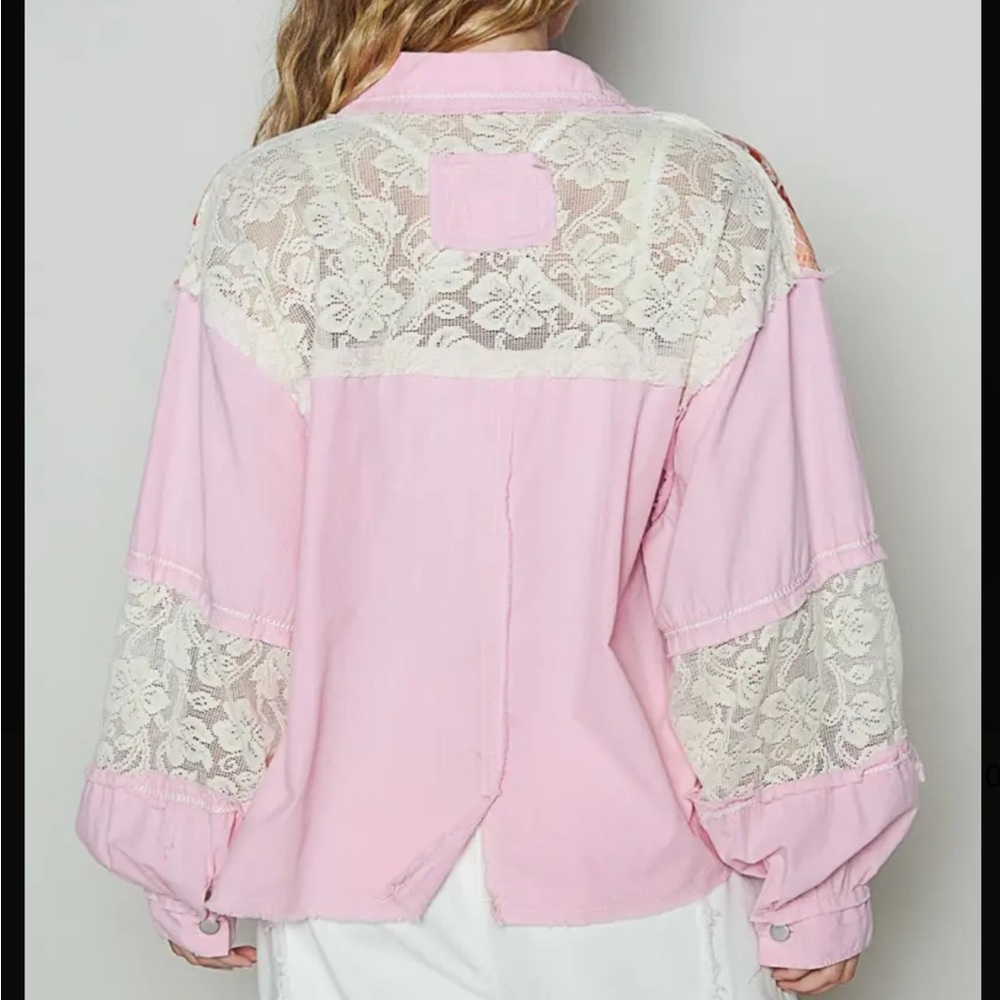POL S NWOT Pink and Orange Paisley Button Up - Picture 3 of 6